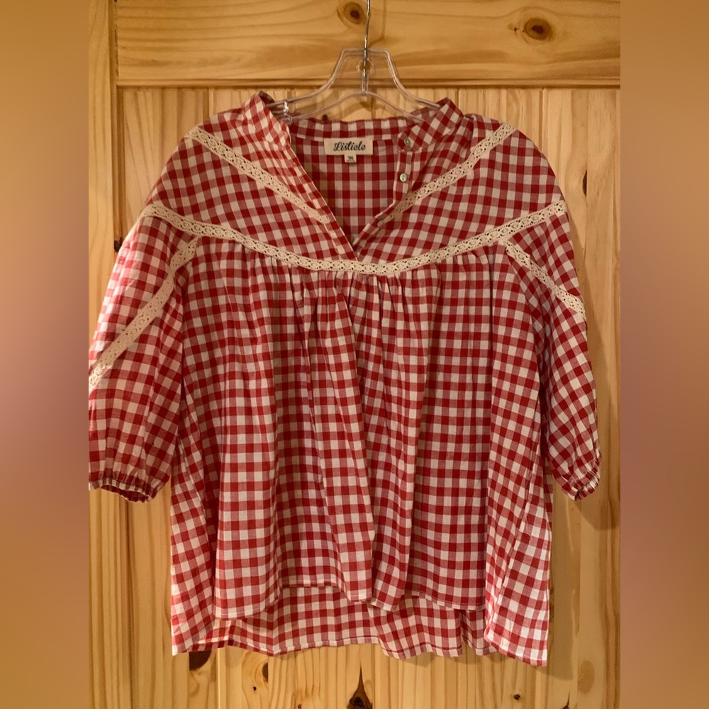 Red check blouse